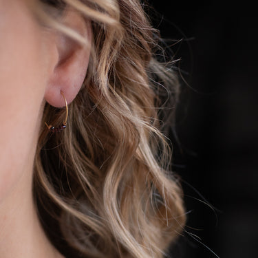 Artist earrings -garnet