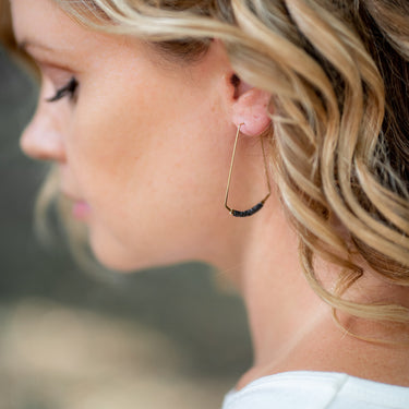 Trapeze earrings -matte black - Wild Roots Creative Shop