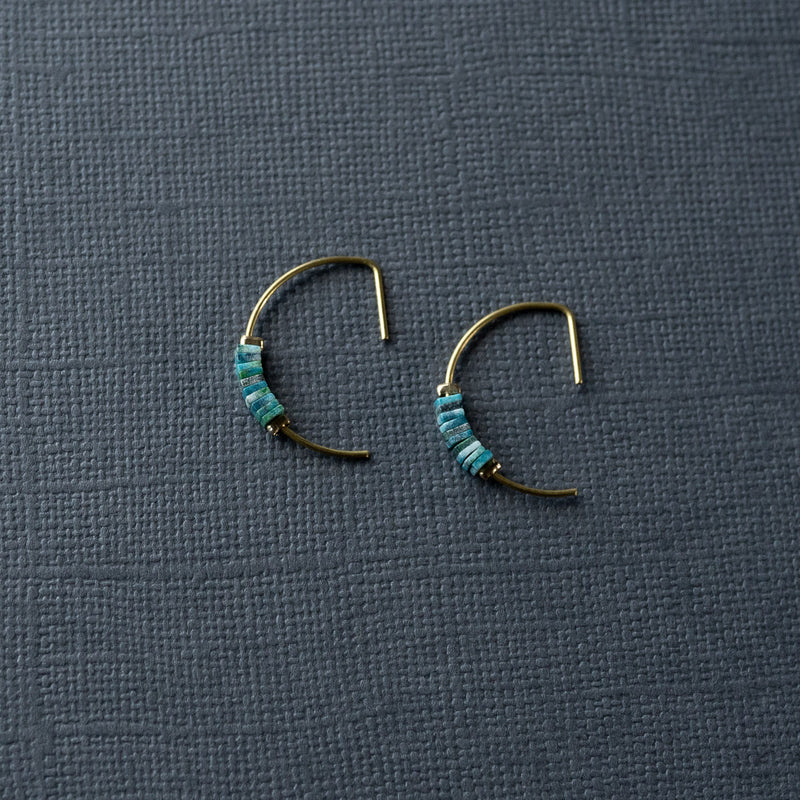 Artist earrings - blue agate
