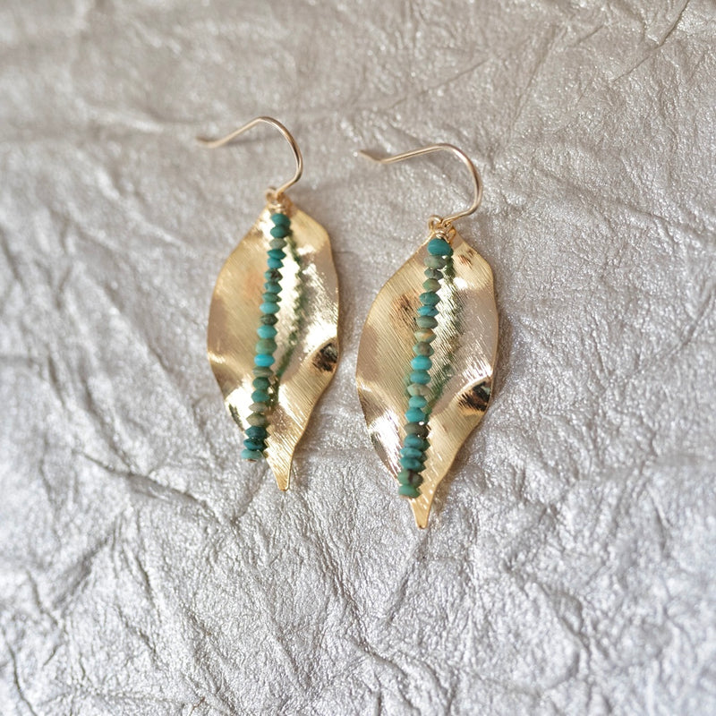 Emerald Coast earrings -Gold Plated - Wild Roots Creative Shop