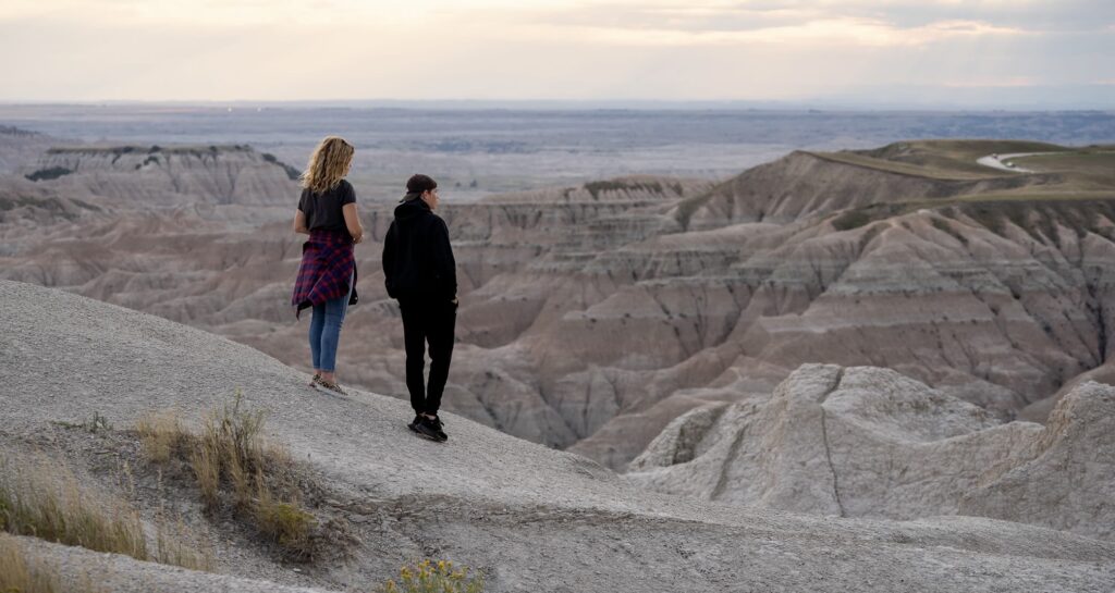 Watching a sunset in Badlands National Park