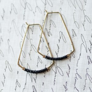 Trapeze earrings -matte black - Wild Roots Creative Shop
