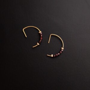 Artist earrings -garnet